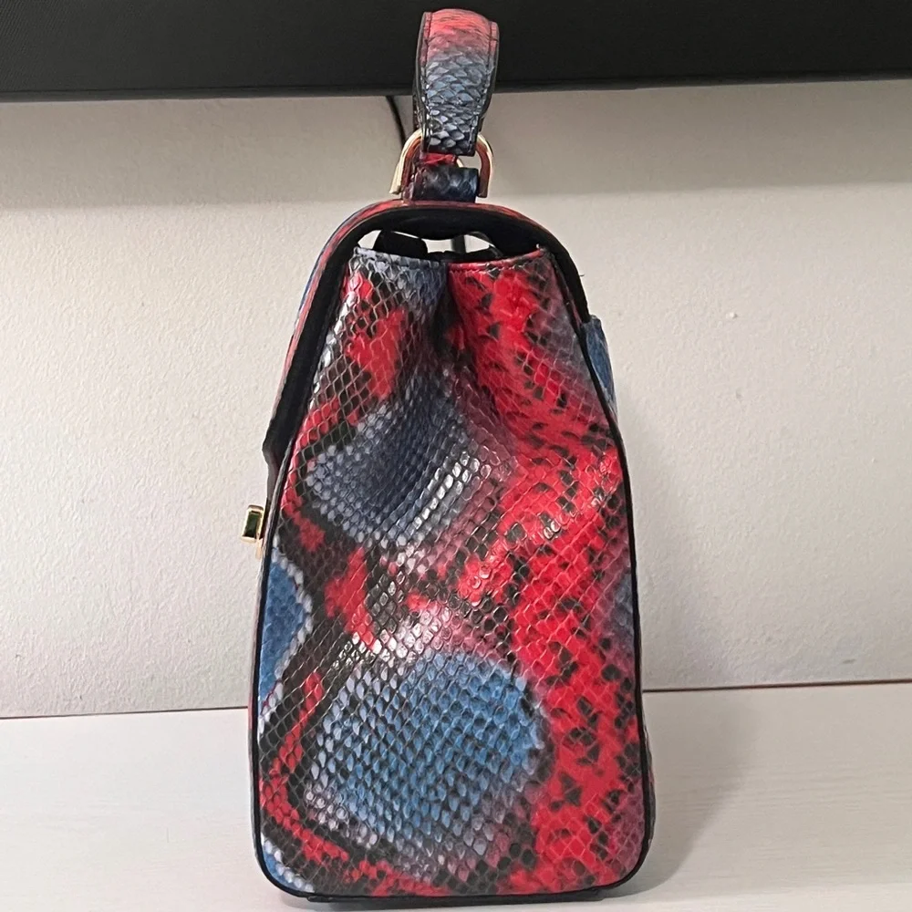 Brahmin Rene Heat Rosen Python Print Genuine Leather - Picture 3 of 8